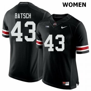 NCAA Ohio State Buckeyes Women's #43 Ryan Batsch Black Nike Football College Jersey SDJ8245KT